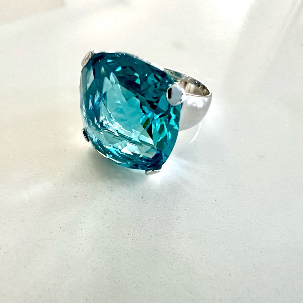 Swarovski Gemma Aquamarine Blue Crystal Ring